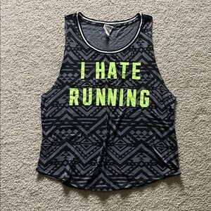 PINK Victoria's Secret “I Hate Running” Muscle Tank, Size M
